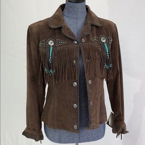 Scully Suede brown jacket with details brand new